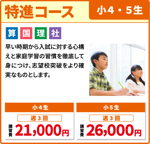特進コース 小学４・５年生