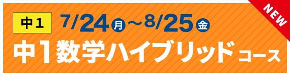 中1数学 夏期ハイブリッド授業コース